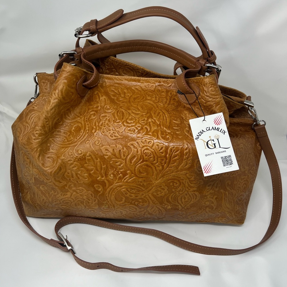 ISADORA ITALY  GENUINE Leather Large Bag Tote Purse - Picture 13 of 13